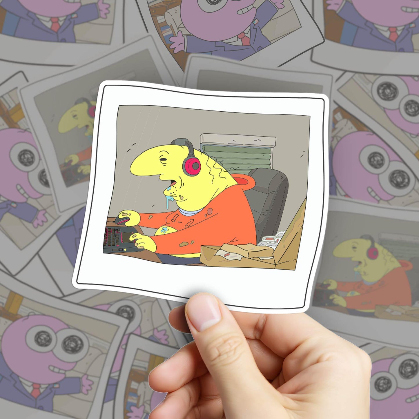 Charlie Smiling Friends Polaroid Sticker + Free Pim Sticker | Free Shipping | Matte Vinyl