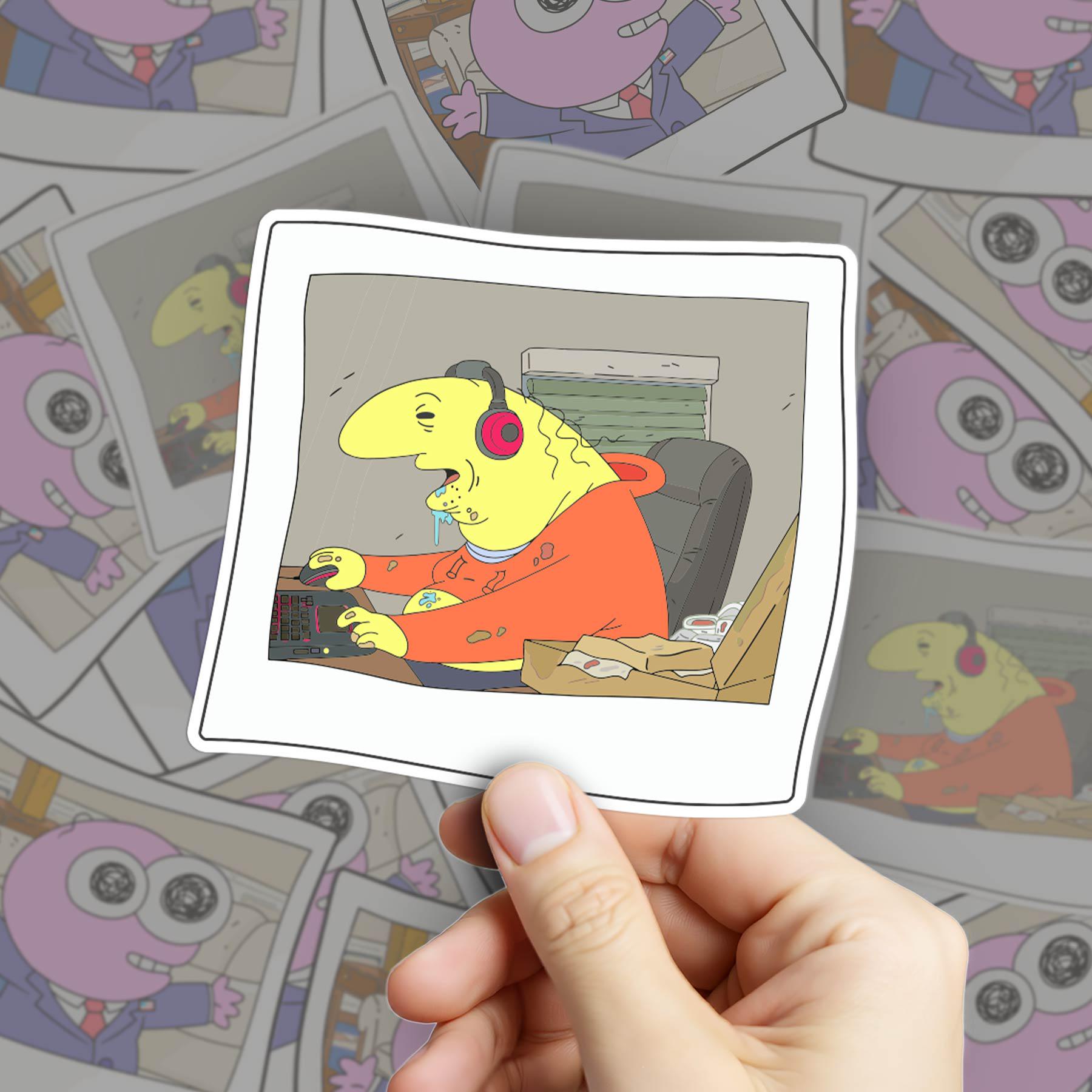 Charlie Smiling Friends Polaroid Sticker + Free Pim Sticker | Free Shipping | Matte Vinyl