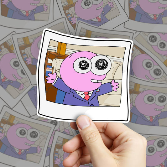 Pim Smiling Friends Polaroid Sticker + Free Charlie Sticker | Free Shipping | Matte Vinyl